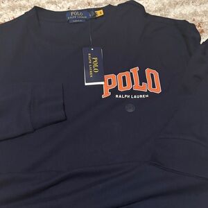 Ralph Lauren Dark Blue Tee with Orange Logo